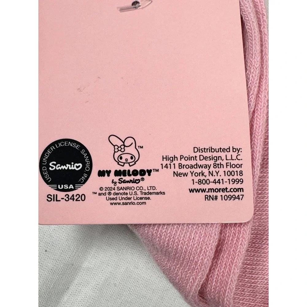 My Melody Pink Bow Mid Crew Socks Sanrio New